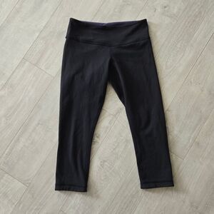 Reversible Lululemon Women's Size 6 Wunder Under Crop Legging Blue Black